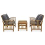 3-piece garden furniture with solid acacia wood cushions by vidaXL, Garden sets - Ref: Foro24-3057980, Price: 392,96 €, Disco...