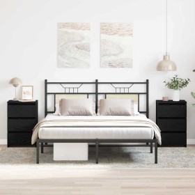 Armario de Noche con cajón 2 pcs Roble negro 40 x 35 x 62.5 cm