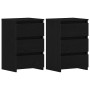 Armario de Noche con cajón 2 pcs Roble negro 40 x 35 x 62.5 cm