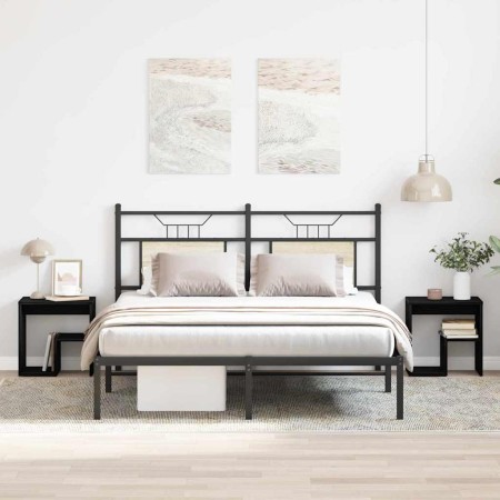 Armario de Noche 2 pcs Roble negro 40 x 30 x 40 cm