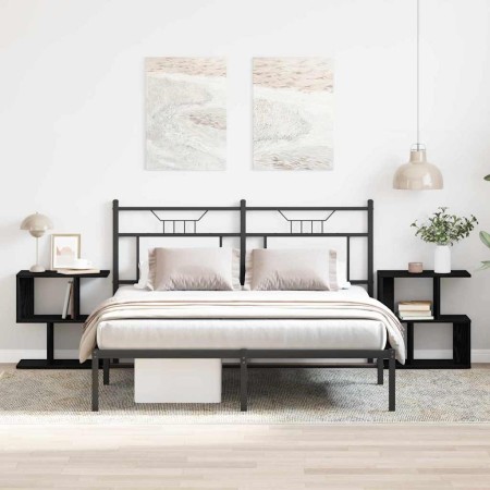 Armario de Noche 2 pcs Roble negro 50 x 30 x 51,5 cm