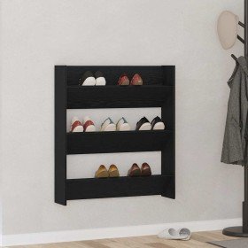 Armario Zapatero con estante Roble Negro 80 x 18 x 90 cm en Zapateros y organizadores de calzado | Comprar online en Foro24