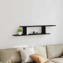 Estante para TV de pared Roble negro 125 x 18 x 23 cm