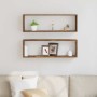 Estante de Pared 2 pcs Madera envejecida 80 x 15 x 26 cm