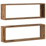 Estante de Pared 2 pcs Madera envejecida 80 x 15 x 26 cm