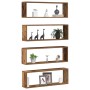 Estante de Pared 4 pcs Madera envejecida 80 x 15 x 26 cm