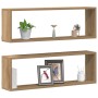 Estante de Pared 2 pcs Roble artesanal 80 x 15 x 26 cm