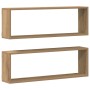 Estante de Pared 2 pcs Roble artesanal 80 x 15 x 26 cm