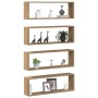 Estante de Pared 4 pcs Roble artesanal 80 x 15 x 26 cm