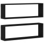 Estante de Pared con estante 2 pcs Roble negro 80 x 15 x 26 cm