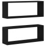 Estantes de pared con estante 2 pcs Roble negro 60 x 15 x 23 cm