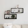 Estantes de pared con estante 2 pcs Roble negro 60 x 15 x 23 cm