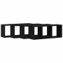Estantes de pared con estante 4 pcs Roble negro 60 x 15 x 23 cm