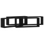 Estantes de pared con estante 4 pcs Roble negro 60 x 15 x 23 cm
