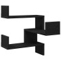 Estante de Esquina de Pared 2 pcs Roble negro 40 x 40 x 49.5 cm