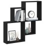 Estante Cubo de Pared con estante Roble negro 80 x 15 x 78.5 cm