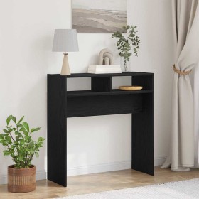 Mesa Consola Roble negro 78 x 30 x 80 cm Madera contrachapada