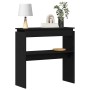 Mesa Consola Roble negro 80 x 30 x 80 cm Madera contrachapada