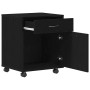 Armario con ruedas con rueda Roble negro 45 x 38 x 54 cm