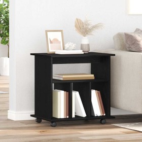 Gabinete rodante con rueda Roble negro 60 x 45 x 55 cm