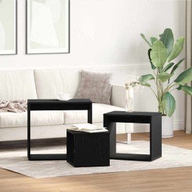 Mesa Nido Otro 3 pcs Roble Negro 55 x 30 x 50 cm