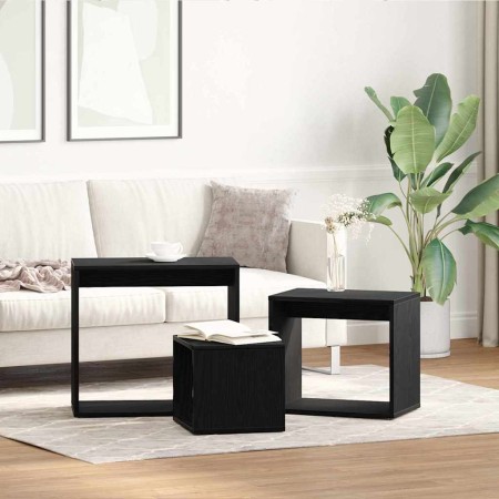 Mesa Nido Otro 3 pcs Roble Negro 55 x 30 x 50 cm