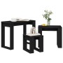 Mesa Nido 3 pcs Roble Negro Madera contrachapada