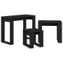Mesa Nido 3 pcs Roble Negro Madera contrachapada