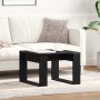 Mesa de Café Roble negro 50 x 50 x 35 cm Madera contrachapada