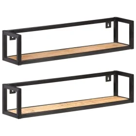 Wandregale 2 Stück 80 cm raues Mangoholz von vidaXL, Regale und Regale - Ref: Foro24-320670, Preis: 75,19 €, Rabatt: %
