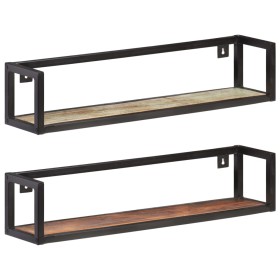 Estantes de pared 2 unidades 80 cm madera maciza reciclada de vidaXL, Estantes y estanterías - Ref: Foro24-320671, Precio: 76...
