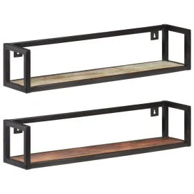 Wandregale 2 Einheiten 80 cm aus massivem Recyclingholz von vidaXL, Regale und Regale - Ref: Foro24-320671, Preis: 76,24 €, R...