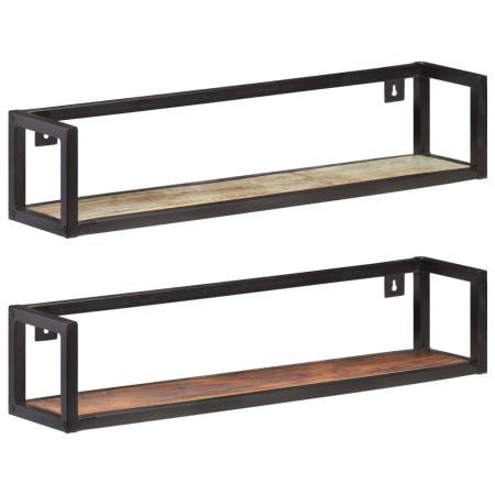 Wall shelves 2 units 80 cm solid recycled wood by vidaXL, Shelves and shelves - Ref: Foro24-320671, Price: 76,24 €, Discount: %