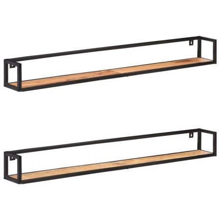 Wandregale 2 Einheiten 160 cm massives Akazienholz von vidaXL, Regale und Regale - Ref: Foro24-320678, Preis: 127,16 €, Rabat...