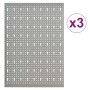 Tableros de clavijas para pared 3 unidades acero 40x58 cm