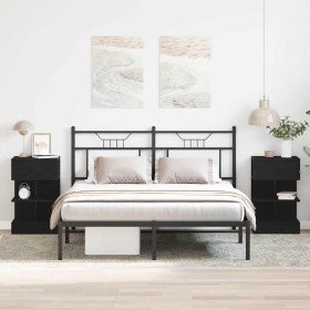 Armario de Noche 2 pcs Roble negro 40 x 35 x 65 cm