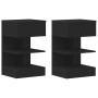Armario de Noche 2 pcs Roble negro 40 x 35 x 65 cm