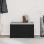 Banco con cajón Negro 80 x 40 x 45 cm Madera contrachapada