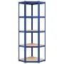 Eckregal mit 5 Ebenen aus Sperrholz und blauem Stahl von vidaXL, Industrieregale - Ref: Foro24-152861, Preis: 67,12 €, Rabatt: %