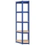 Corner shelving 5 levels plywood and blue steel by vidaXL, Industrial shelving - Ref: Foro24-152861, Price: 67,12 €, Discount: %