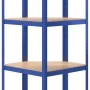Corner shelving 5 levels plywood and blue steel by vidaXL, Industrial shelving - Ref: Foro24-152861, Price: 67,12 €, Discount: %