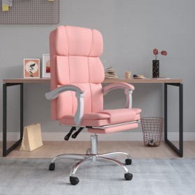 Silla de oficina reclinable cuero sintético rosa