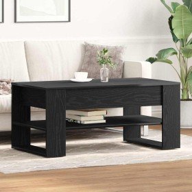 Mesa de Café Roble negro 102 x 55 x 45 cm Madera contrachapada