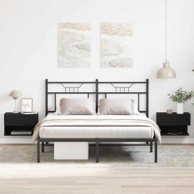 Armario de Noche con cajón 2 pcs Roble negro 46 x 29.5 x 30 cm