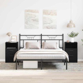 Armario de Noche con cajón 2 pcs Roble negro 40 x 35 x 65 cm en Mesitas de noche | Comprar online en Foro24