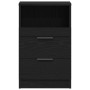 Armario de Noche con cajón 2 pcs Roble negro 40 x 35 x 65 cm