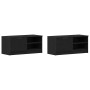 Gabinete de TV 2 pcs Negro 80 x 35 x 36.5 cm