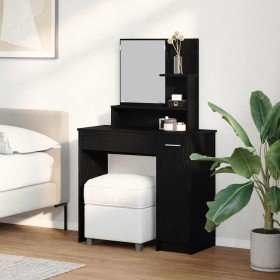 Mesa de tocador con cajón Roble Negro 86,5 x 35 x 136 cm en Tocadores para dormitorios | Comprar online en Foro24