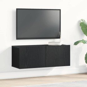 Gabinete de TV 2 pcs Roble Negro 80 x 30 x 30 cm en Muebles TV | Comprar online en Foro24