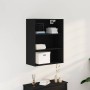 Gabinete de Pared Colgante Roble Negro Madera contrachapada en Aparadores | Comprar online en Foro24